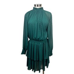 Mud Pie Dark Green Victoria Smocked Dress Size‎ Large